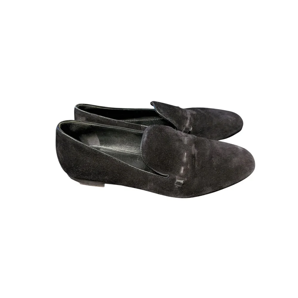 Louis Vuitton Women's Black Suede Loafers Slip-On Dress Shoes Made in Italy 5.5